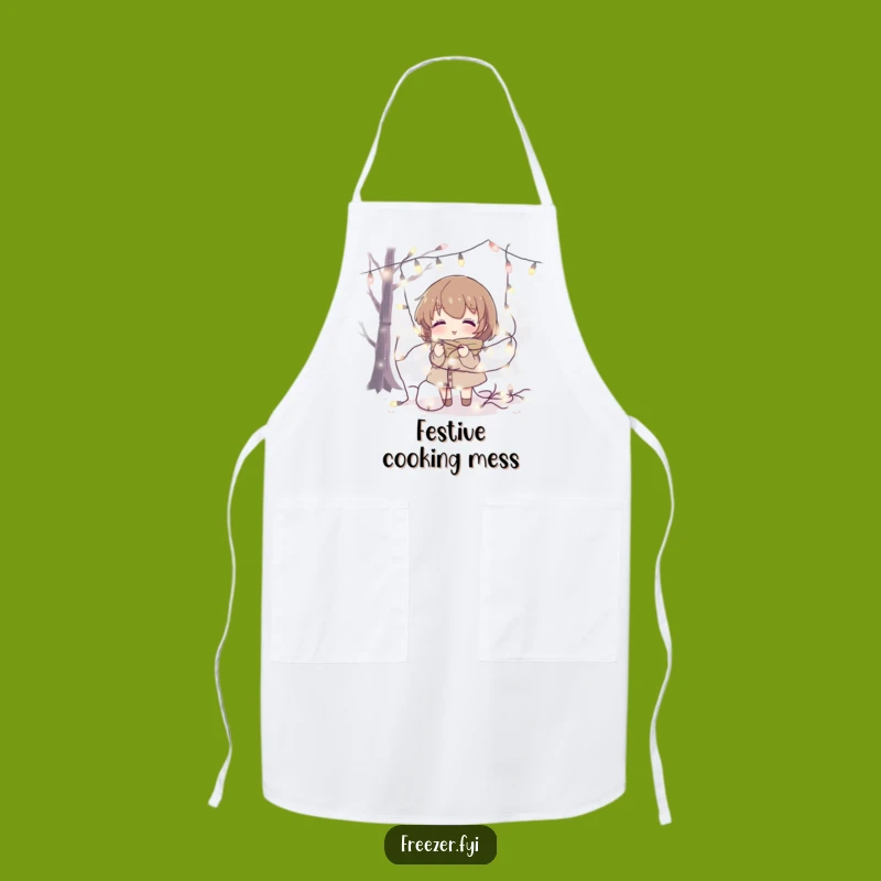 Funny Fairy Light Tangle Apron: Cook Up Some Festive Fun!