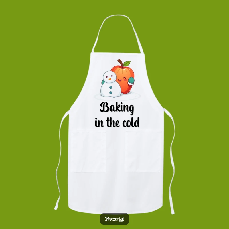Funny Apple Snowman Apron: Kitchen Winter Fun, Hilarious Cooking Accessory Gift