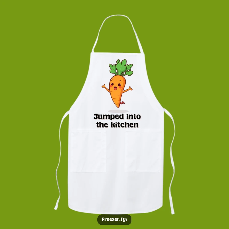 Funny Carrot Jump Apron: Cook with Surprising Zest and Humor