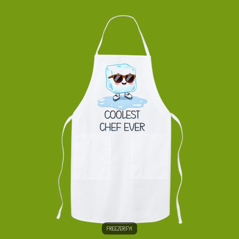 Funny Cheerful Ice Cube Apron: Cool Kitchen Summer Wear & Gift