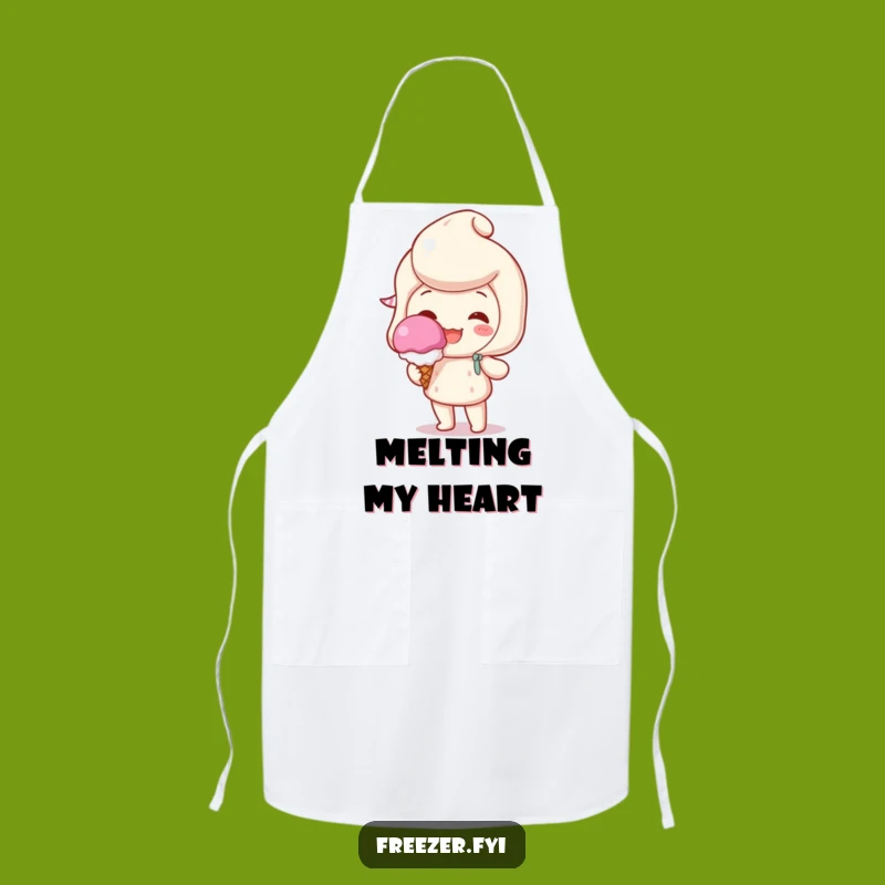 Funny Dessert Apron: Character's Ice Cream Fun for a Hilarious Kitchen Gift