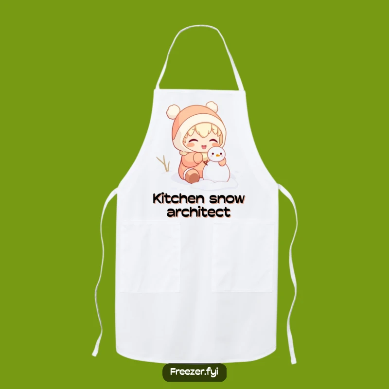 Funny Kitchen Snowman Apron: Chef Character Building Indoor Snowman Fun
