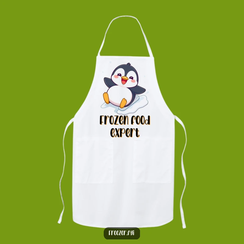 Funny Penguin Apron: Chubby Bird Sliding Chef for Joyful Winter Cooking