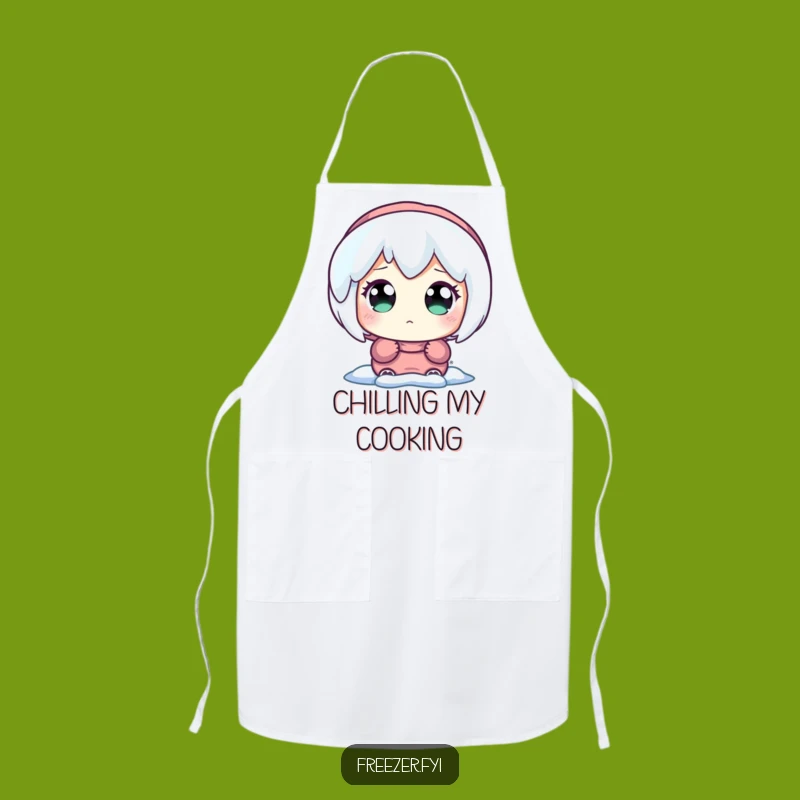 Funny Wide-Eyed Icicle Apron - Winter Cooking with Wonder!