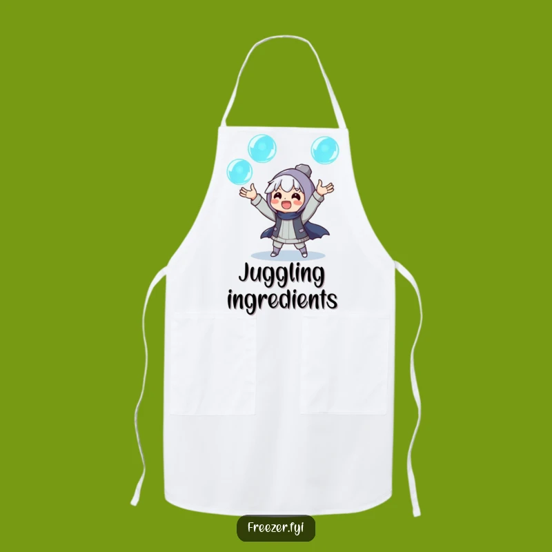 Funny Ice Juggler Apron: Character Tossing Orbs, Practical Humorous Gift