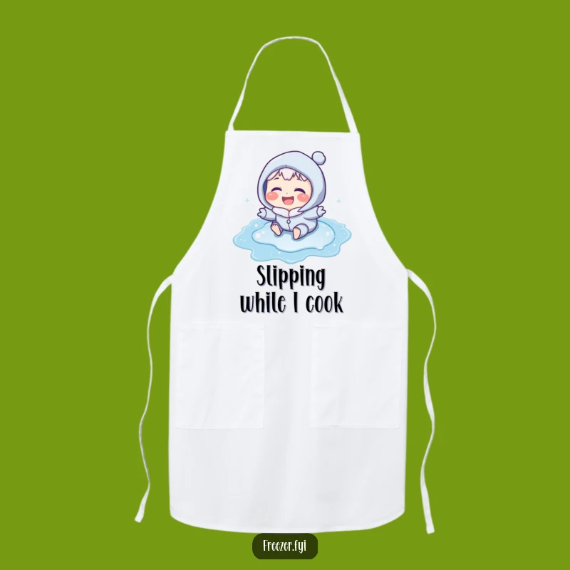 Funny Puddle Racer Apron: Kitchen Laughs with Icy Cheeks Character, Chef Gift