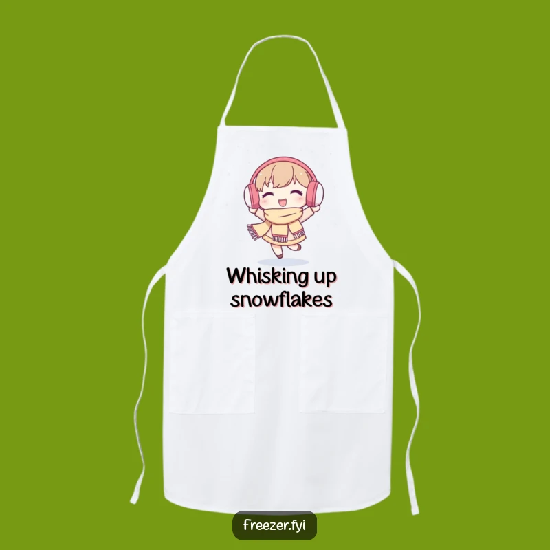 Funny Winter Kitchen Apron: Character's Snow Dance Fun - Chef's Delightful Gift