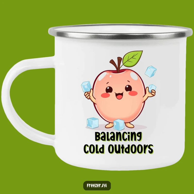 Funny Apple Juggling Camping Mug: Master Your Adventures