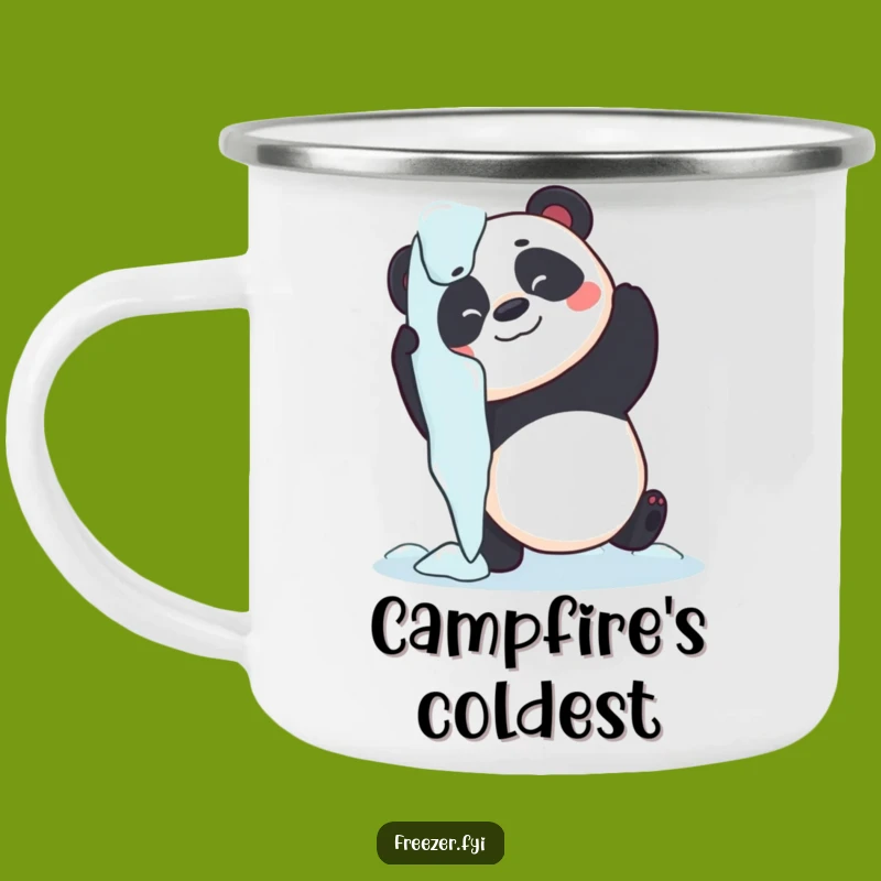 Funny Panda Icicle Hug Camping Mug - Durable Playful Panda Cup, Outdoor Gift