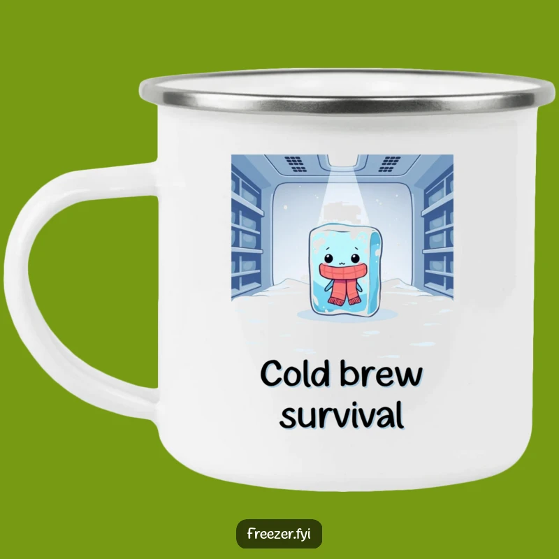 Funny Ice Cube Camping Mug: Embrace Cold Humor by the Fire