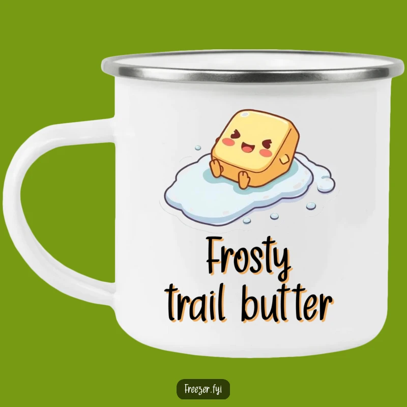 Funny Butter Pat Sliding Camping Mug - Outdoor Frosty Adventures Gift