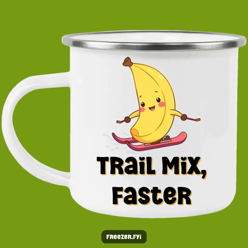 Funny Banana Peel Ski Camping Mug: Outdoor Winter Fun, Hilarious Campfire Gear