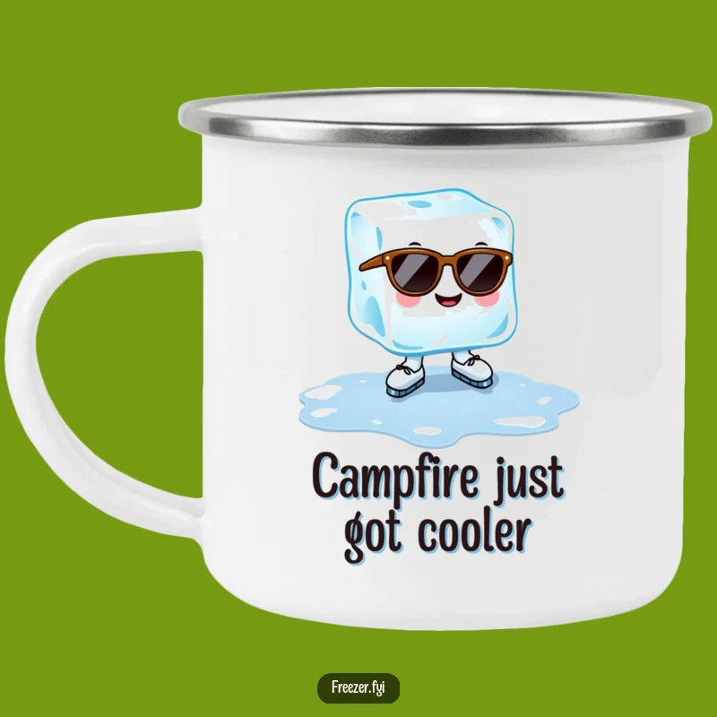 Funny Cheerful Ice Cube Camping Mug: Cool Outdoor Fun & Gift