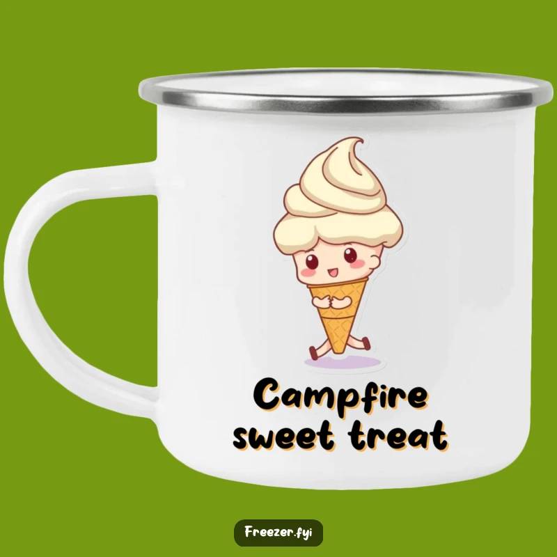 Funny Ice Cream Pusher Camping Mug: Adventure with Dessert Humor!