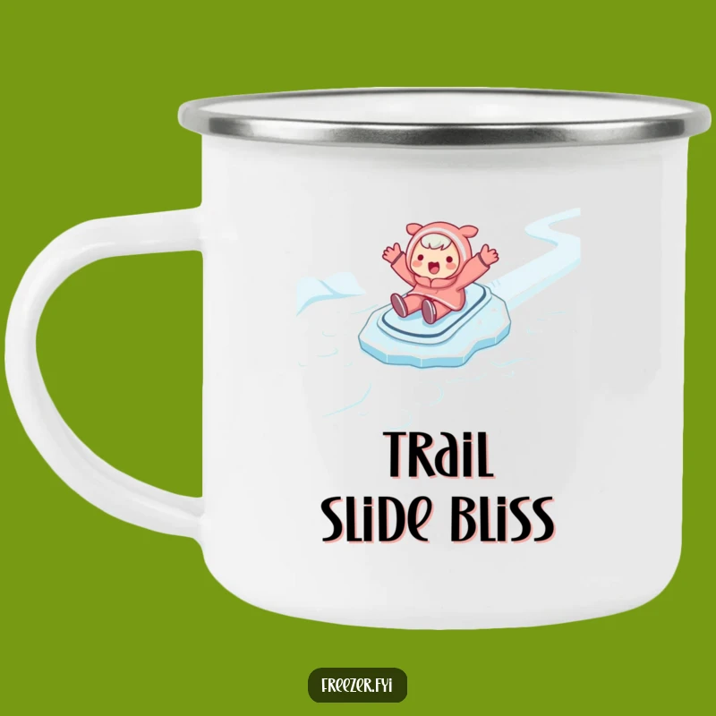 Funny Ice Slide Camping Mug: Durable Winter Character's Slippery Fun
