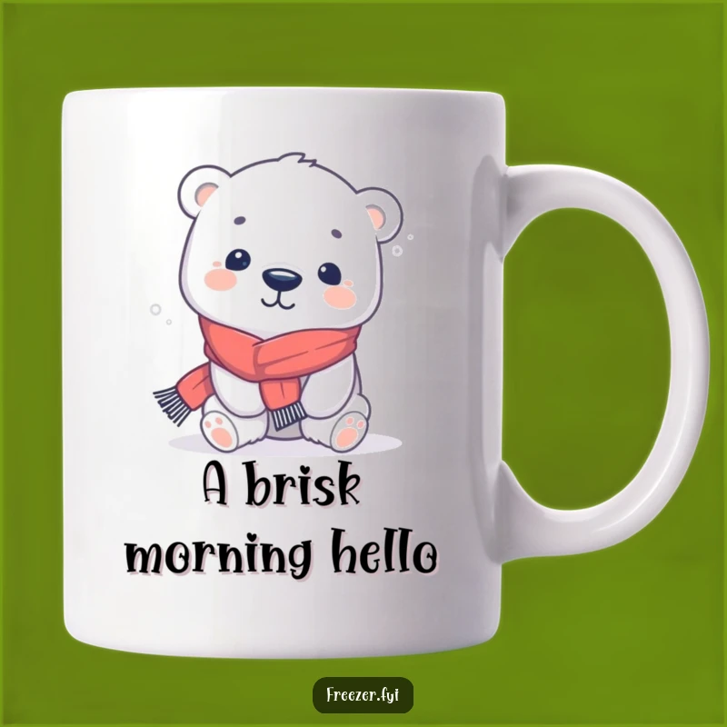 Funny Polar Bear Scarf Mug: Cozy Humor for Chilly Days