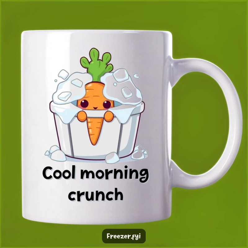 Funny Curious Carrot Mug: Ice Bin Peeking Character Gift for Veggie Lovers