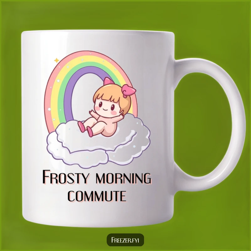 Funny Frosty Rainbow Mug: Character's Chillingly Cool Slide Perfect Funny Gift
