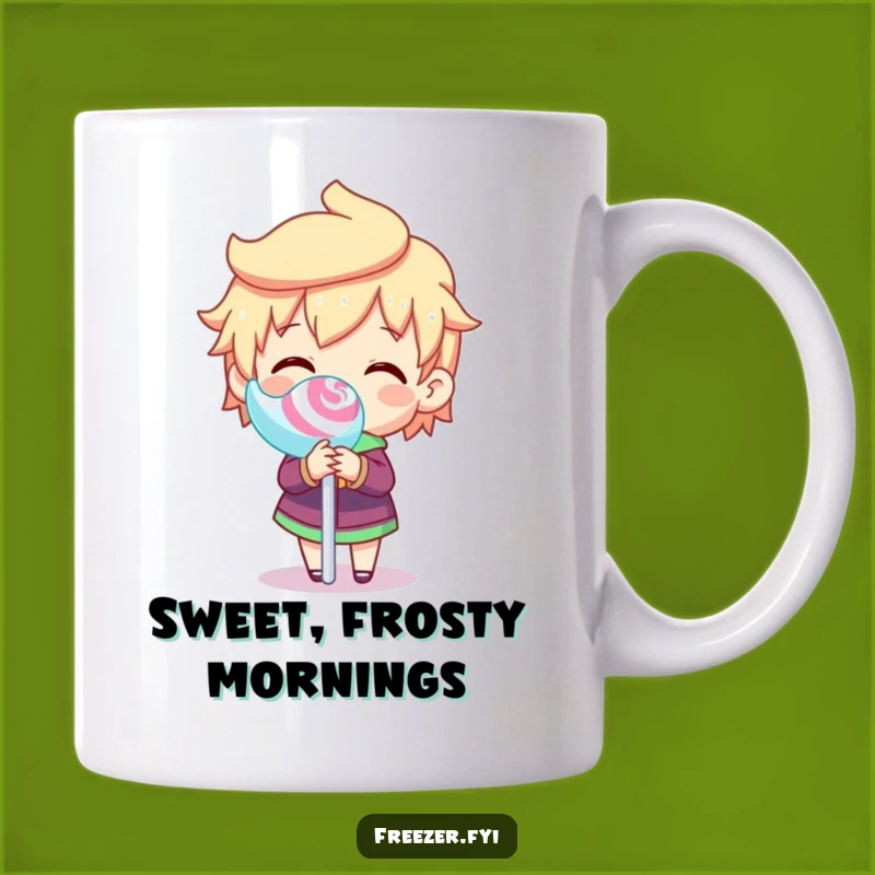 Funny Frozen Lollipop Spin Mug: Hilarious Character's Joyful Treat Gift