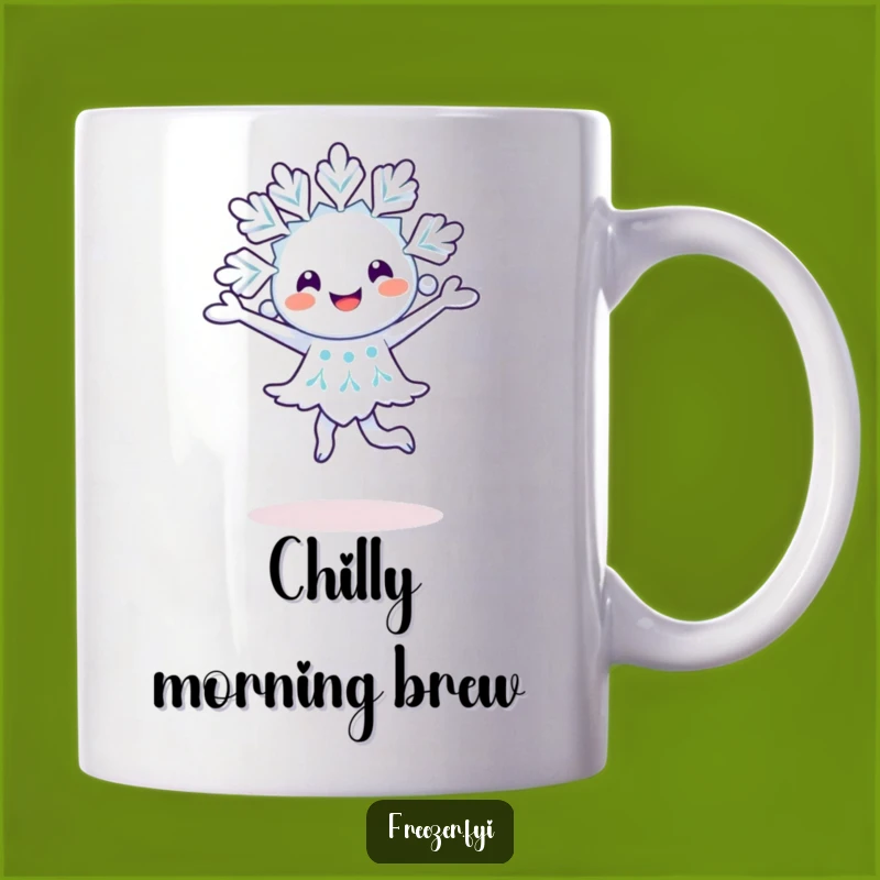 Funny Snowflake Pirouette Mug: Happy Winter Character Gift for Cold Days