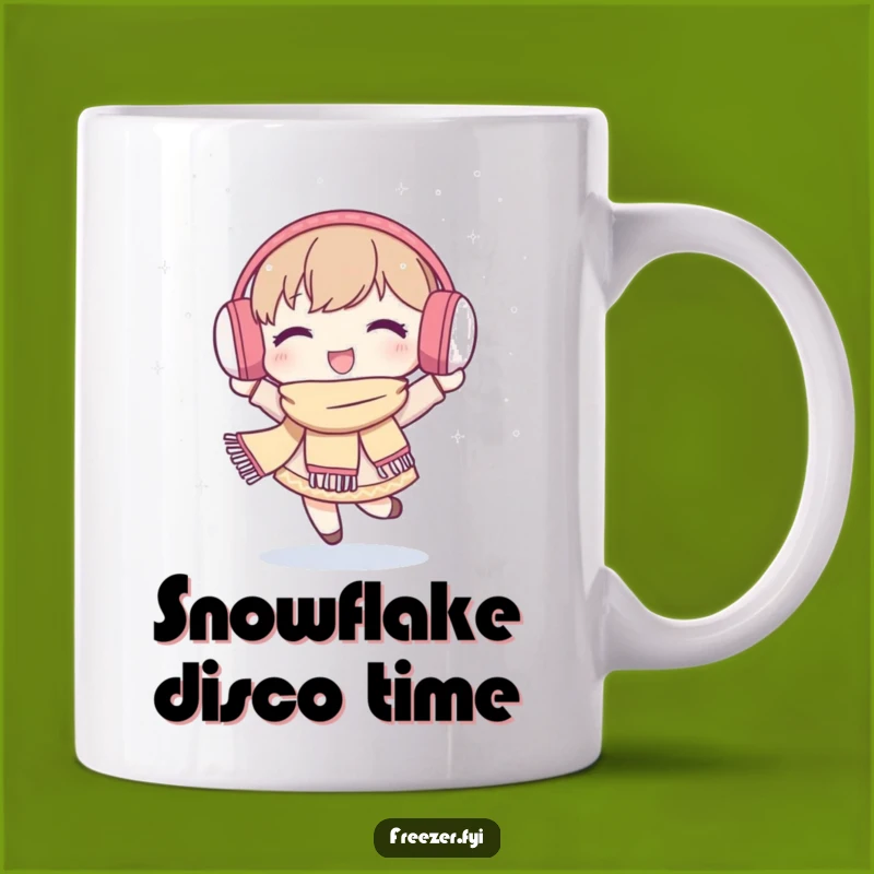 Funny Winter Dance Mug: Character's Snowy Joy - Perfect Cheerful Gift for Her