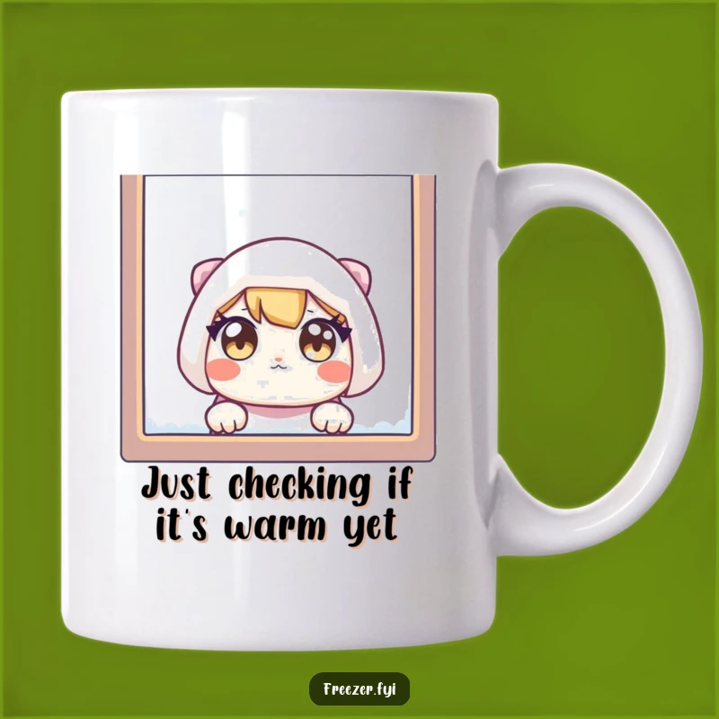 Funny Frosty Window Peek Mug: A Hilarious Character Design Perfect for a Cold Day Gift