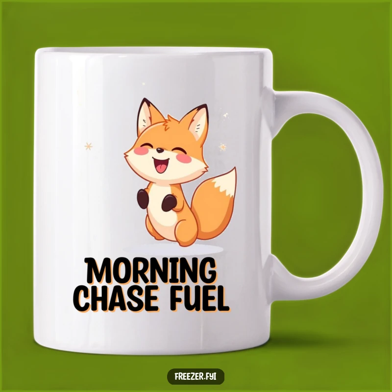 Funny Fox Mug: Chasing Snowflakes Joyfully, Perfect Winter Fun Gift