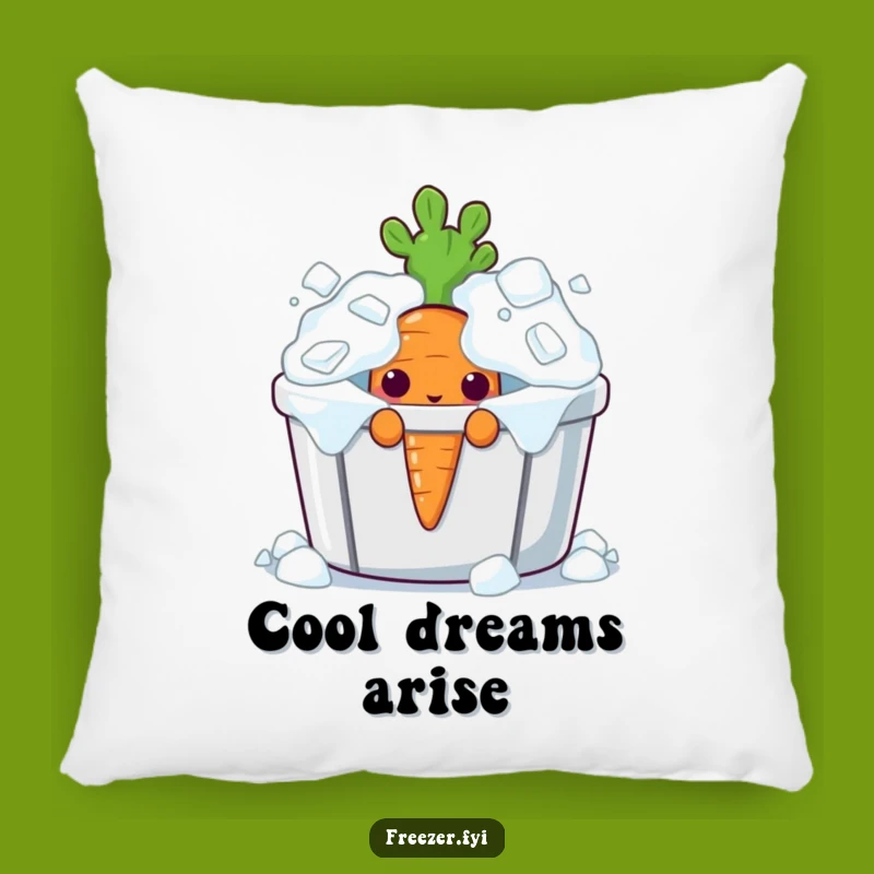 Funny Curious Carrot Pillow: Ice Bin Peeking Character Accent