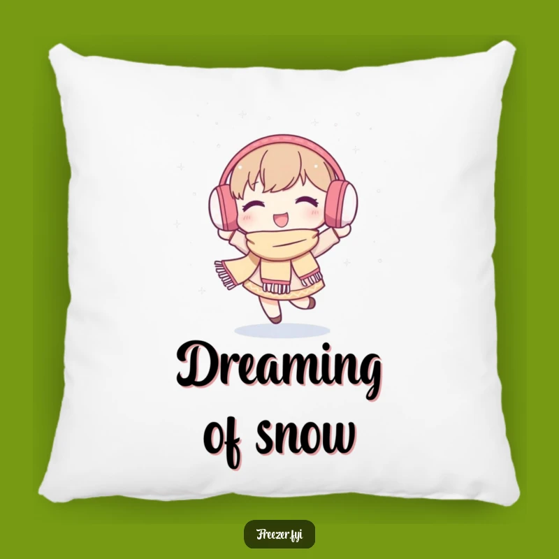 Funny Snowy Dance Pillow: Character's Winter Cheer - Cozy Comfort Funny Gift