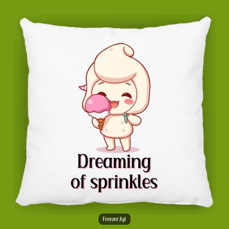 Funny Cozy Pillow: Character's Sweet Scoop Comfort for a Hilarious Treat Gift