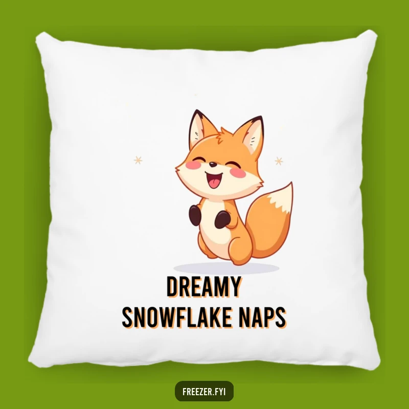Funny Fox Pillow: Soft Snow Chaser Cushion for Cozy Winter Comfort