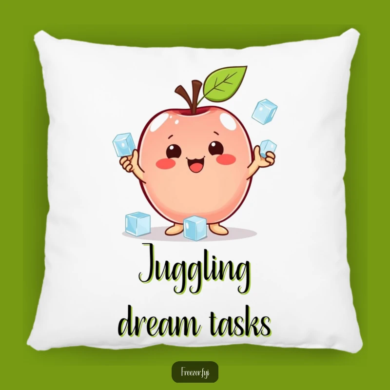 Funny Apple Juggling Accent Pillow: Cozy Comfort with Cool Skills