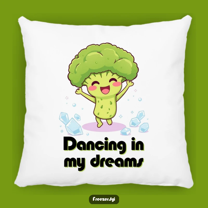 Funny Broccoli Dance Accent Pillow: Cozy Comfort with a Happy Groove