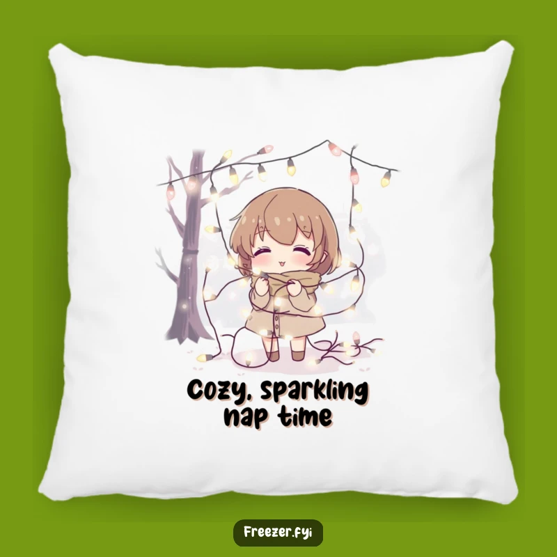 Funny Fairy Light Tangle Pillow: Cuddle Up with Festive Fun!