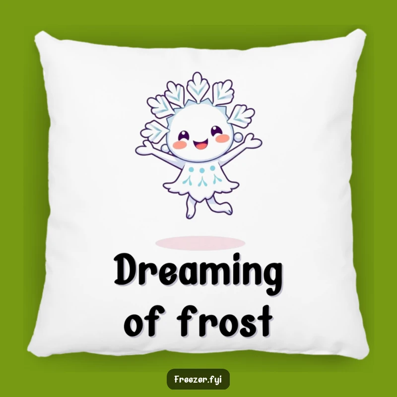 Funny Snowflake Pirouette Pillow: Joyful Winter Character Accent