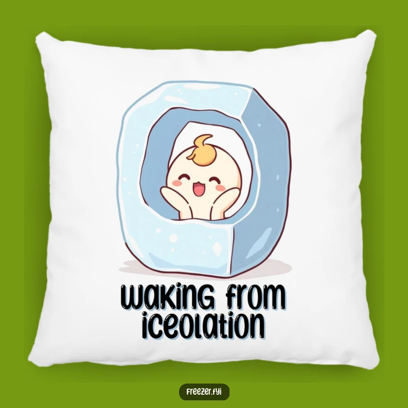 Funny Ice Cube Breakout Pillow: Cozy Surprised Joy Cushion, Humorous Decor Gift