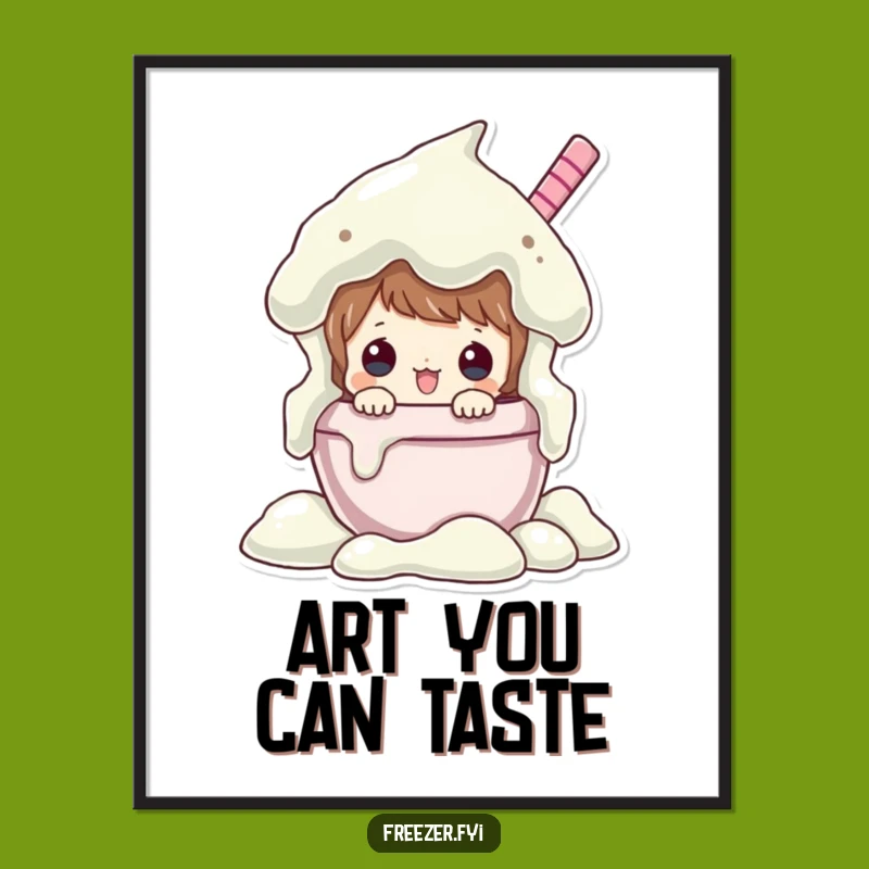 Funny Ice Cream Peeking Digital Art - Instant Sweet Decor Download