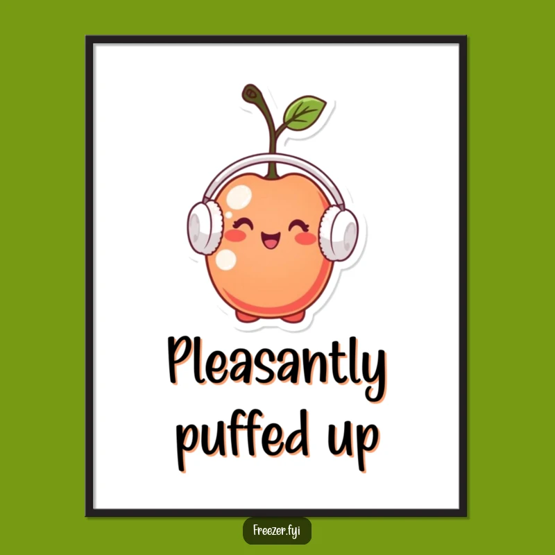 Funny Cherry Earmuff Digital Art: Instant Cozy Wall Decor Download