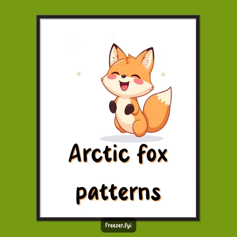 Funny Fox Digital Art: Printable Snow Chaser for Instant Winter Decor