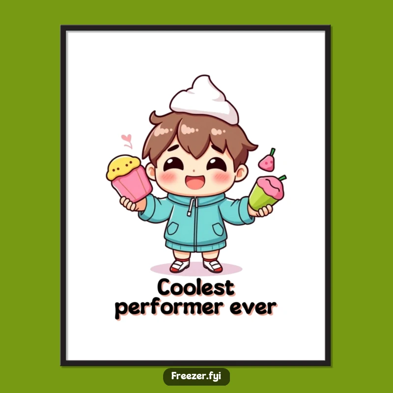 Funny Frozen Food Juggler Digital Art: Instant Skill for Your Walls!