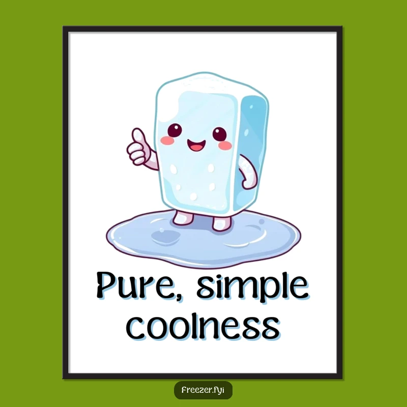 Funny Ice Cube Thumbs Up Digital Print: Instant Cool Decor