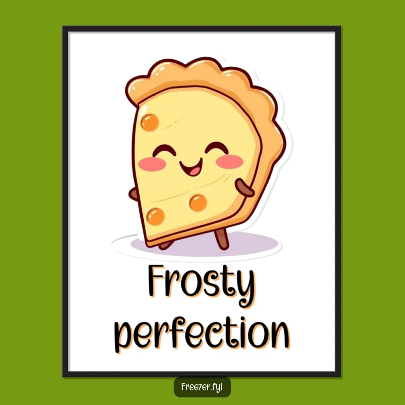 Funny Pie Slice Digital Art: Warm Smile from Cold Surface Wall Decor Gift