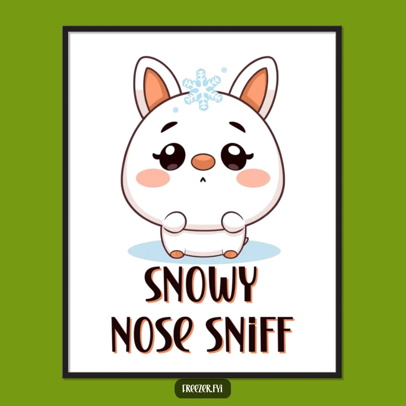 Funny Snowflake Surprise Digital Art: Charming Winter Decor for Your Space!