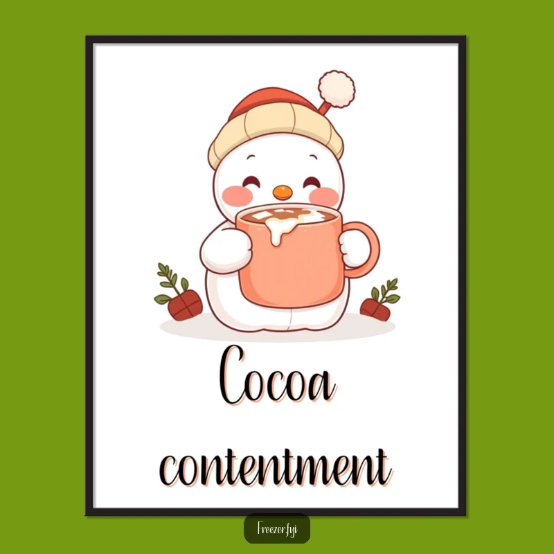 Funny Snowman Digital Art - Instant Cozy Wall Decor