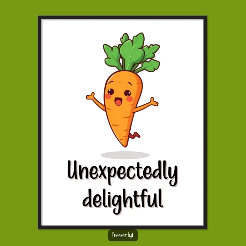 Funny Carrot Jump Digital Art: Instant Surprising Wall Decor Download