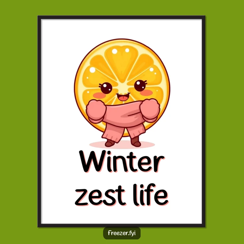 Funny Orange Slice Digital Art: Instant Sunshine for Your Space