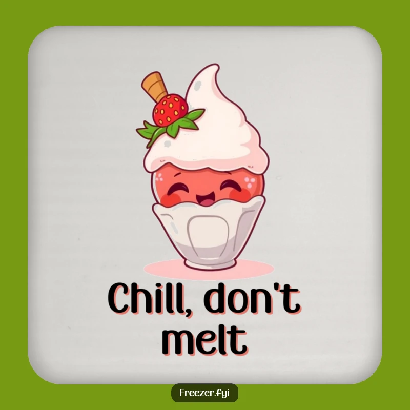 Funny Strawberry Ice Cream Coasters: Protect Surfaces with Sweet Humor