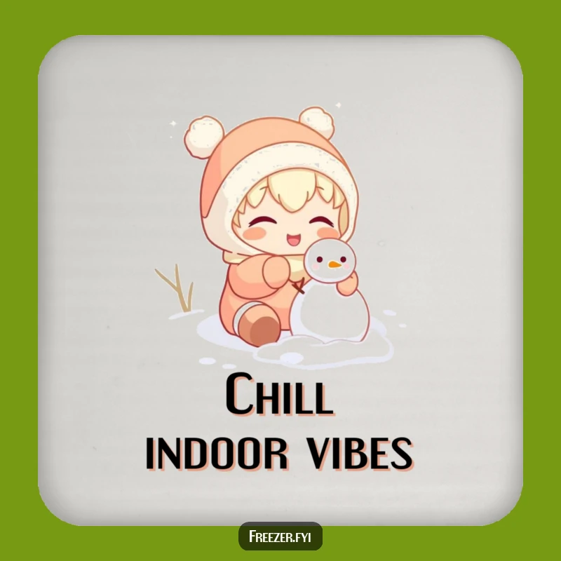 Funny Snowman Decor Coaster: Character Protecting Indoor Snowman Art