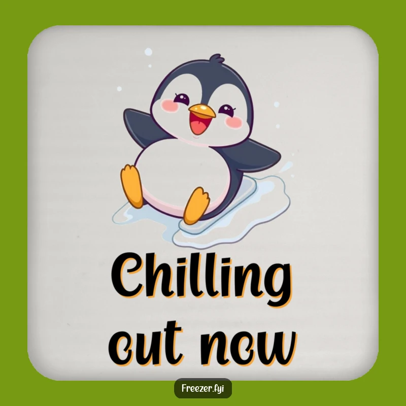Funny Penguin Drink Coaster: Chubby Bird Sliding Protector for Your Table