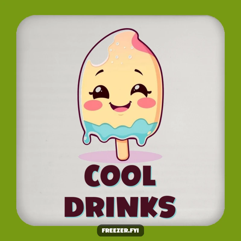 Funny Melting Popsicle Drink Coasters: Smiling Glee Character Set